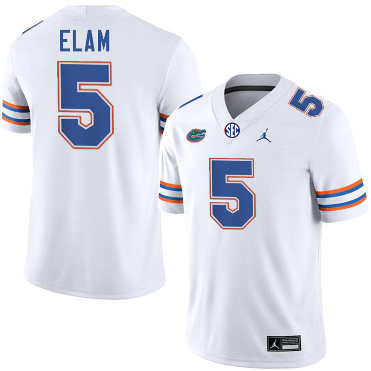 Kaiir Elam Florida Jersey,Florida Gators #5 Kaiir Elam Jersey Youth Uniforms-White